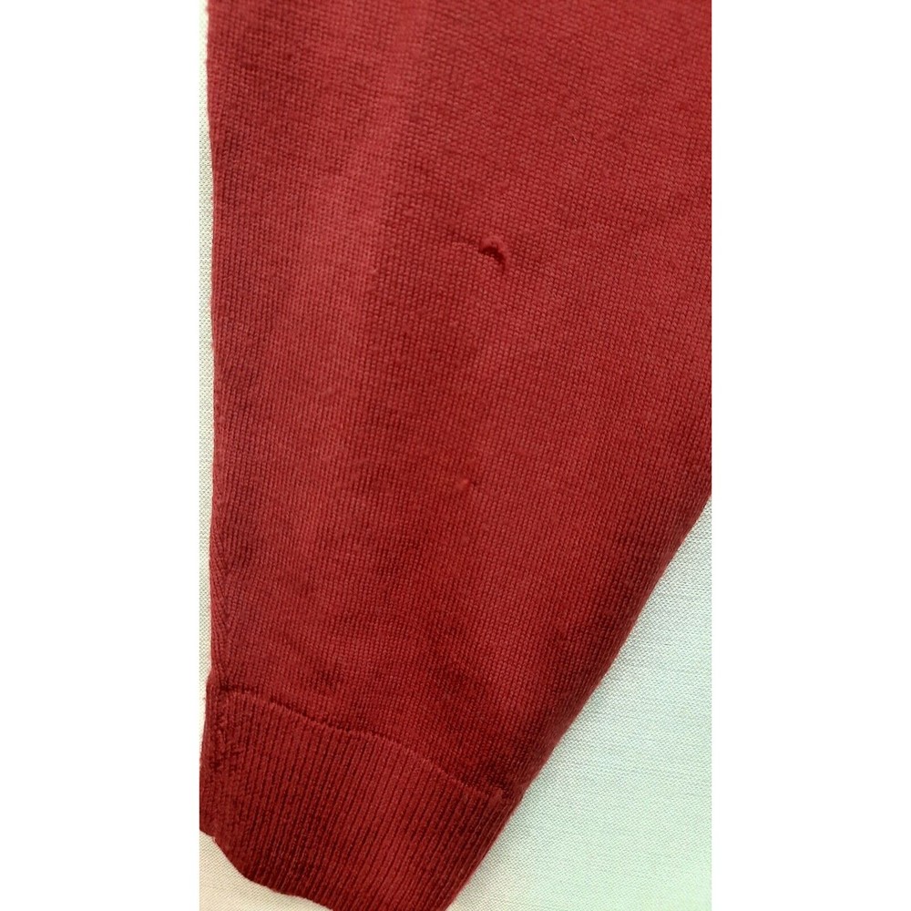 Brooks Brothers  Saxxon Wool Sweater V Neck Pullover Burgandy Mens XL - Picture 6 of 8